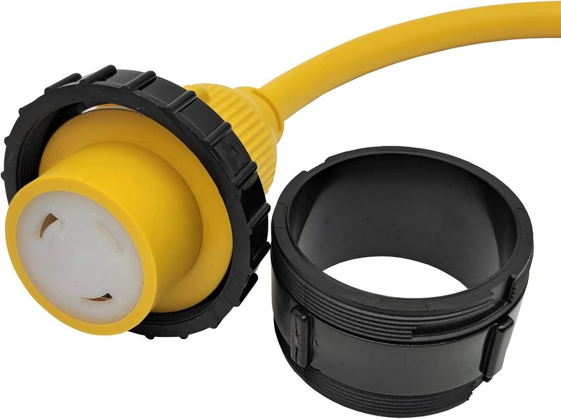 Park World 60301Y Shore Power Adapter Cord Marine 50A 125V SS1-50P Male to RV Twist Lock L5-30R 30A 125V Female (Yellow) - Image 4